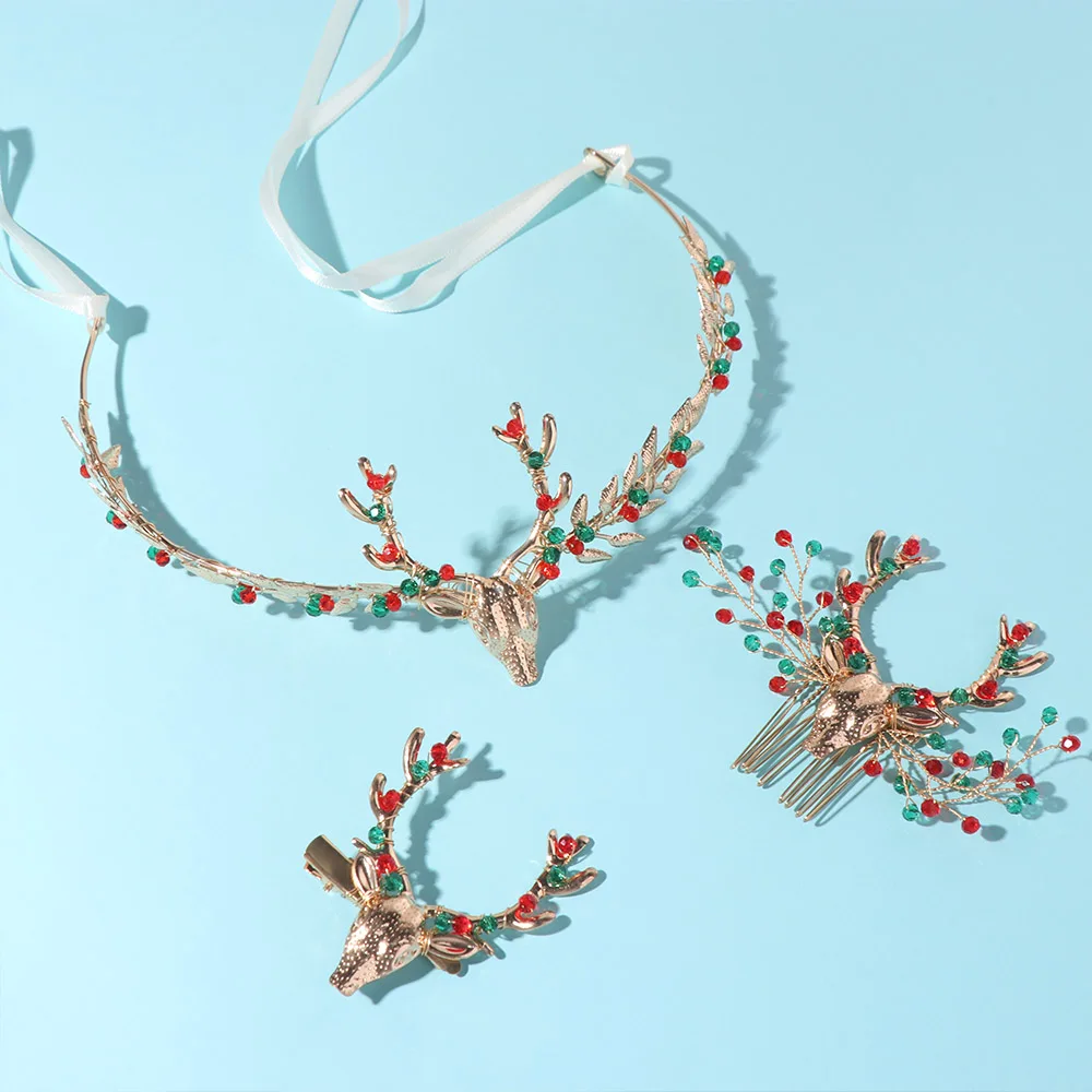 Elegant Crystal Christmas Headband Hair Comb Hair Clip Hairpin Set Headwear Crown Antlers Hairband Ladies
Elegant Crystal Christmas Headband Hair Comb Hair Clip Hairpin Set Headwear Crown Antlers Hairband Ladies