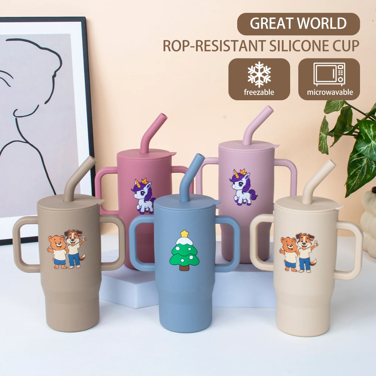 Детская обучающая чашка для питья из пищевого силикона 240 мл, новый дизайн с принтом, непроливайка с трубочкой, детская тренировочная чашка для воды с двумя ручками
Детская обучающая чашка для питья из пищевого силикона 240 мл, новый дизайн с принтом, непроливайка с трубочкой, детская тренировочная чашка для воды с двумя ручками