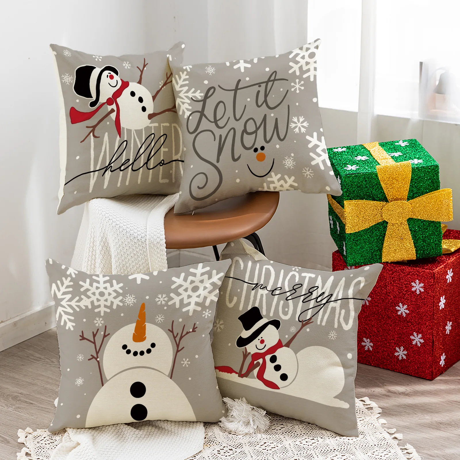 New Linen Cartoon Snowman Pillow Case Christmas Decoration Sofa Pillow Linen Breathable Cushion Printed Pillow Cover
New Linen Cartoon Snowman Pillow Case Christmas Decoration Sofa Pillow Linen Breathable Cushion Printed Pillow Cover