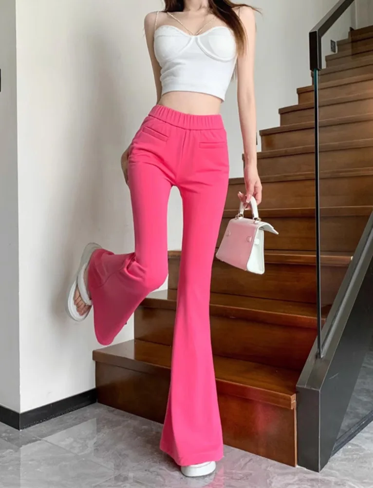 Spring Women's High Street Spice Girl Bell-bottoms Pants Casual Solid Color Elastic Fashion Straight Pants V683
Spring Women's High Street Spice Girl Bell-bottoms Pants Casual Solid Color Elastic Fashion Straight Pants V683