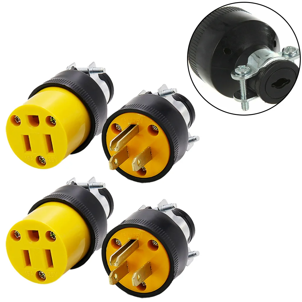 2 Male and 2 Female 3-Pole Replacement Electrical Ends for 125VAC 15A Extension Cords Power Tools and General Equipment
2 Male and 2 Female 3-Pole Replacement Electrical Ends for 125VAC 15A Extension Cords Power Tools and General Equipment