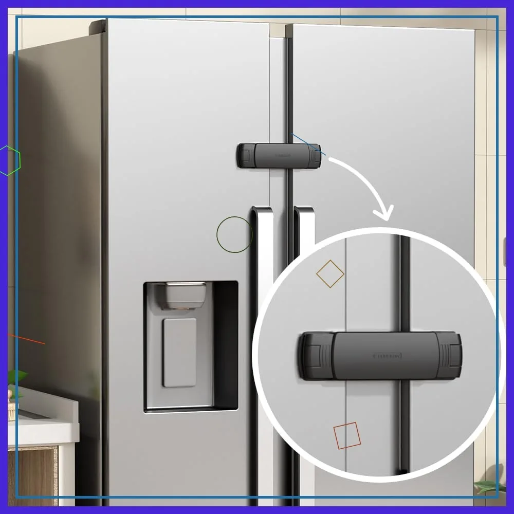 French Fridge Lock for Kids Safety, Adjustable up to 3.54" Gap, Easy Install (Black)
French Fridge Lock for Kids Safety, Adjustable up to 3.54" Gap, Easy Install (Black)