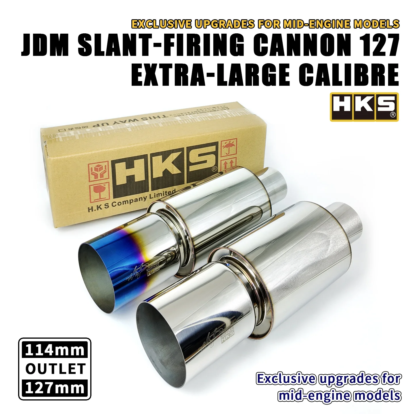 HKS Large Diameter Exhaust Outlet 127mm/114mm Muffler Tail Section for Car Modification JDM Player Style
HKS Large Diameter Exhaust Outlet 127mm/114mm Muffler Tail Section for Car Modification JDM Player Style