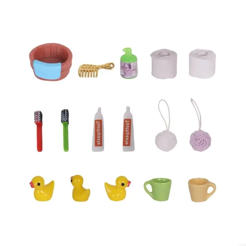 CORB Realistic Life Like Doll House Bathroom Accessories 1/12 Model Figure Set with Toothbrush Toothpaste Shower Scene Decors
CORB Realistic Life Like Doll House Bathroom Accessories 1/12 Model Figure Set with Toothbrush Toothpaste Shower Scene Decors