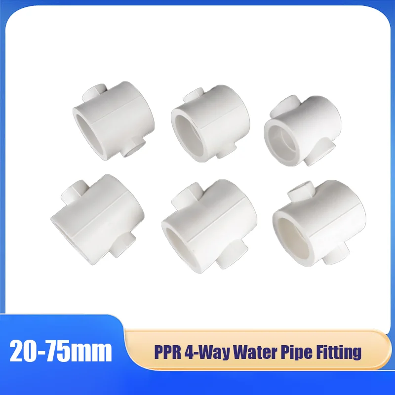 1PCS PPR Pipe Fitting 4 Way Fitting Connector Pipe Reducing Inner Diameter 20mm 25mm 32mm 40mm 45mm-75mm for Plumbing Fittings
1PCS PPR Pipe Fitting 4 Way Fitting Connector Pipe Reducing Inner Diameter 20mm 25mm 32mm 40mm 45mm-75mm for Plumbing Fittings