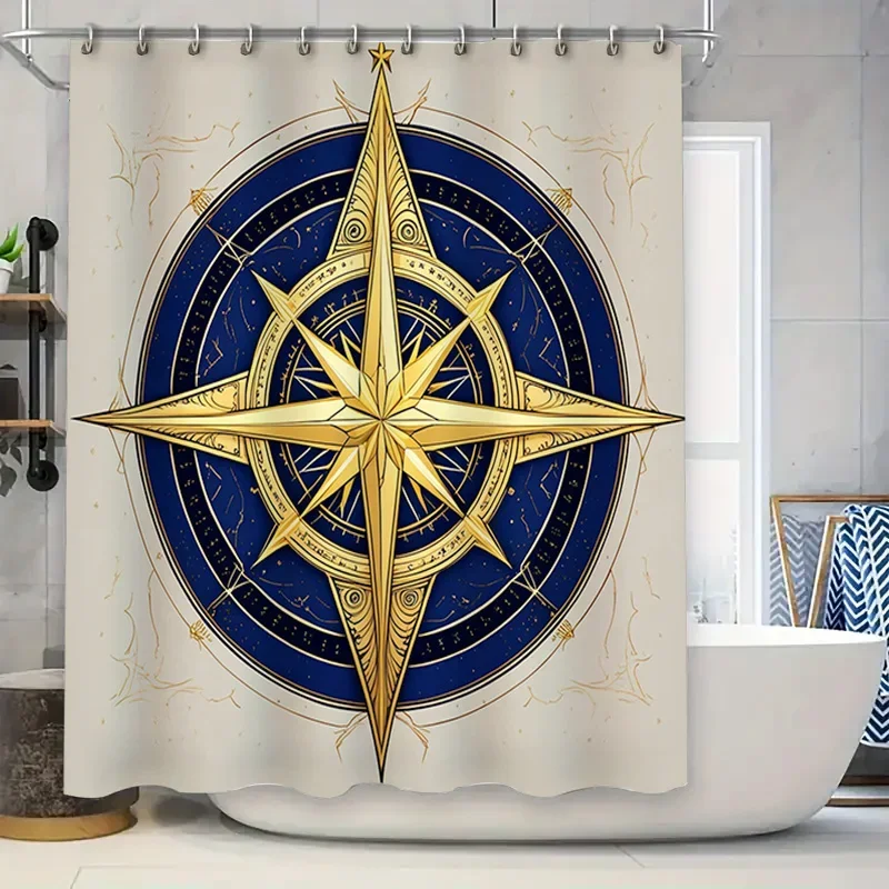 Занавеска для душа с золотым компасом, декоративный водонепроницаемый коврик для ванной, водоотталкивающие аксессуары для ванной комнаты, обустройство дома
Занавеска для душа с золотым компасом, декоративный водонепроницаемый коврик для ванной, водоотталкивающие аксессуары для ванной комнаты, обустройство дома