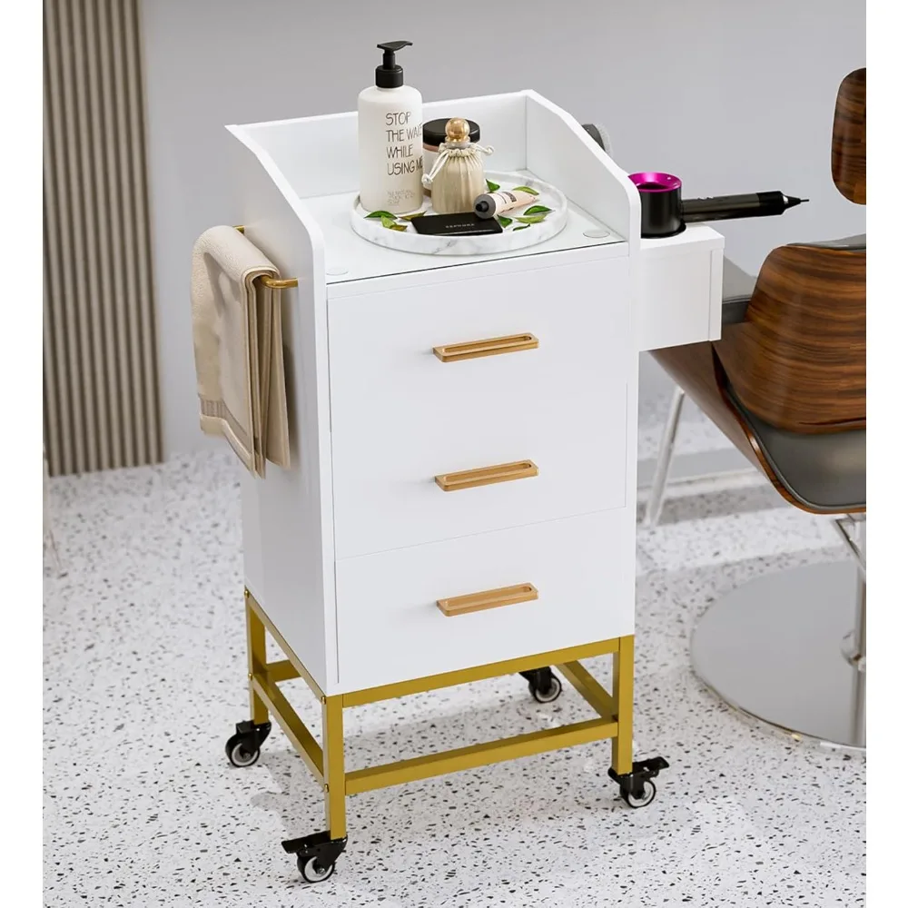 Salon Storage Trolley Cart with with Lockable Wheels, Beauty Rolling Hair Cart with Drawers& Dryer Holder,Salon Stations Cabinet
Salon Storage Trolley Cart with with Lockable Wheels, Beauty Rolling Hair Cart with Drawers& Dryer Holder,Salon Stations Cabinet