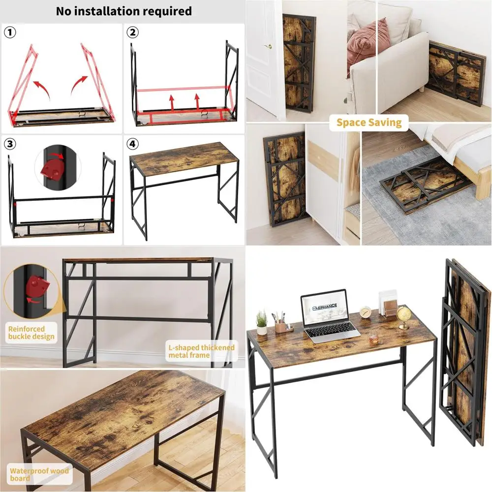 Compact Foldable Writing Desk for Home Office, Study Table for Small Spaces, Easy Setup Computer Desk
Compact Foldable Writing Desk for Home Office, Study Table for Small Spaces, Easy Setup Computer Desk