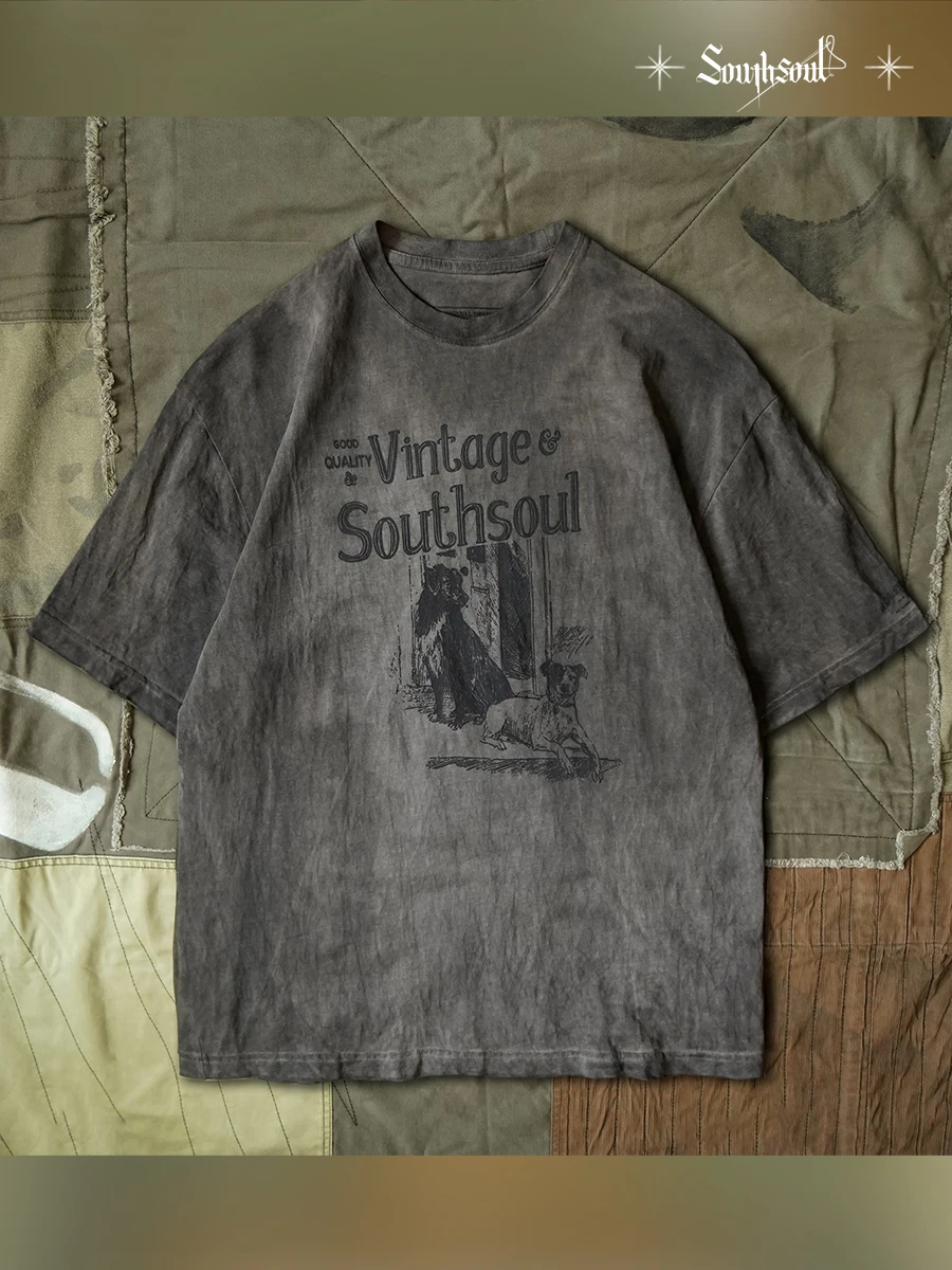 Heavyweight Pure Cotton American Retro T-Shirt Plant Dyeing Persimmon Sun Print Loose Shoulder Drop Printed T-shirt Casual Style
Heavyweight Pure Cotton American Retro T-Shirt Plant Dyeing Persimmon Sun Print Loose Shoulder Drop Printed T-shirt Casual Style