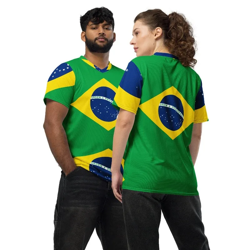 Summer Brazil Round Neck Style Football Ports T-shirt Breathable Gym Loose Athletic Short Sleeve Tops Men Women Casual T-shirts
Summer Brazil Round Neck Style Football Ports T-shirt Breathable Gym Loose Athletic Short Sleeve Tops Men Women Casual T-shirts