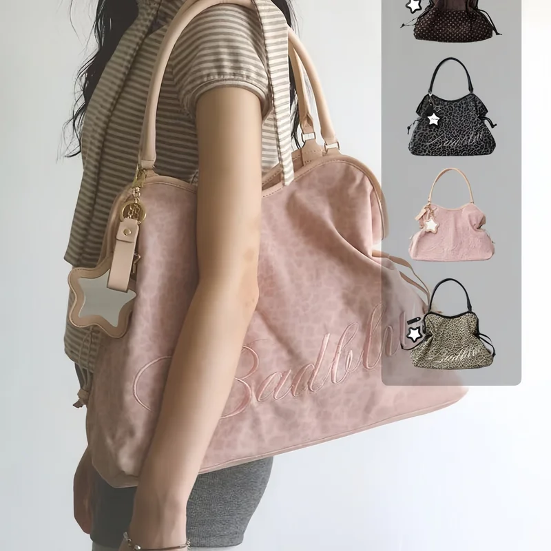 Y2K Leopard Print Large Capacity Tote Bag Korean Style Embroidered Star Charm Shoulder Bag For Women
Y2K Leopard Print Large Capacity Tote Bag Korean Style Embroidered Star Charm Shoulder Bag For Women