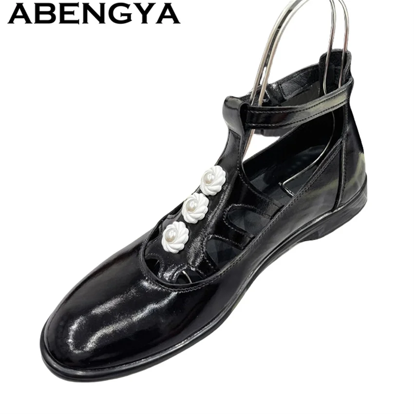 ABENGYA Blace Leather loafer Shoes for Women Round Toe T-Belt Designer Flat Summer Casual Fashion Ethnic Style Walk Shoes Woman
ABENGYA Blace Leather loafer Shoes for Women Round Toe T-Belt Designer Flat Summer Casual Fashion Ethnic Style Walk Shoes Woman