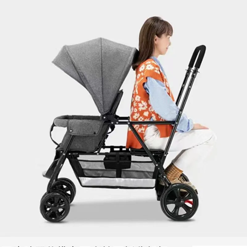 Twin baby strollers front and back trolleys large and small treasure double car two strollers can sit and lie down
Twin baby strollers front and back trolleys large and small treasure double car two strollers can sit and lie down