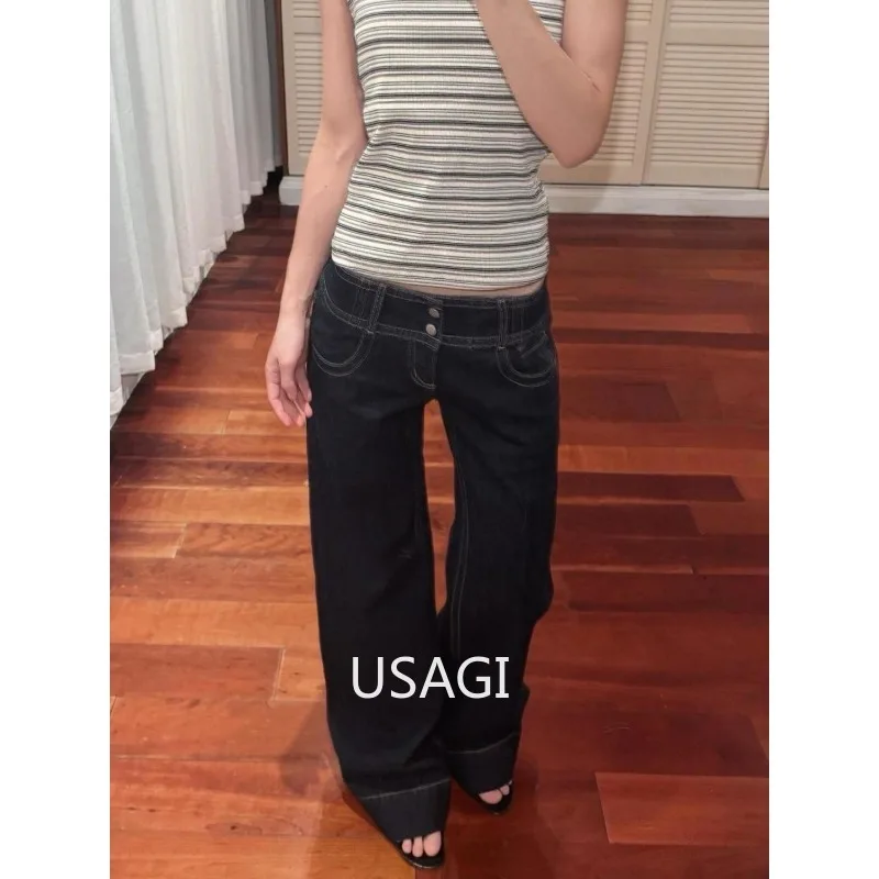 Женские широкие джинсы с низкой талией в американском стиле ретро, лето-осень, свободные драпированные высокие широкие брюки удлиненной длины для девочек
Женские широкие джинсы с низкой талией в американском стиле ретро, лето-осень, свободные драпированные высокие широкие брюки удлиненной длины для девочек