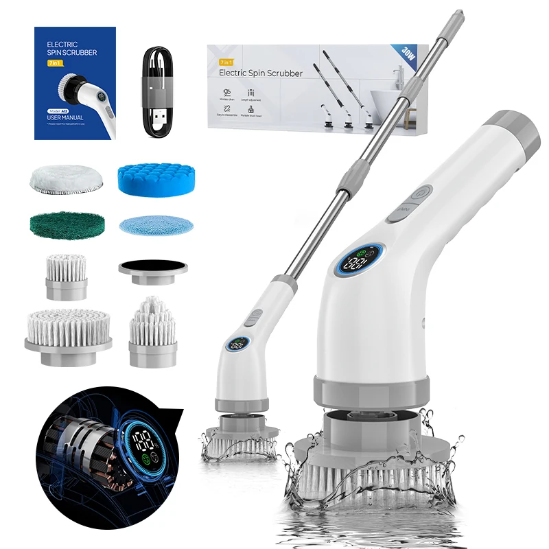 High Quality Electric Spin Scrubber Cordless Cleaning Brush Rotating Cleaning Brush Electric Kitchen Scrubber Durable
High Quality Electric Spin Scrubber Cordless Cleaning Brush Rotating Cleaning Brush Electric Kitchen Scrubber Durable