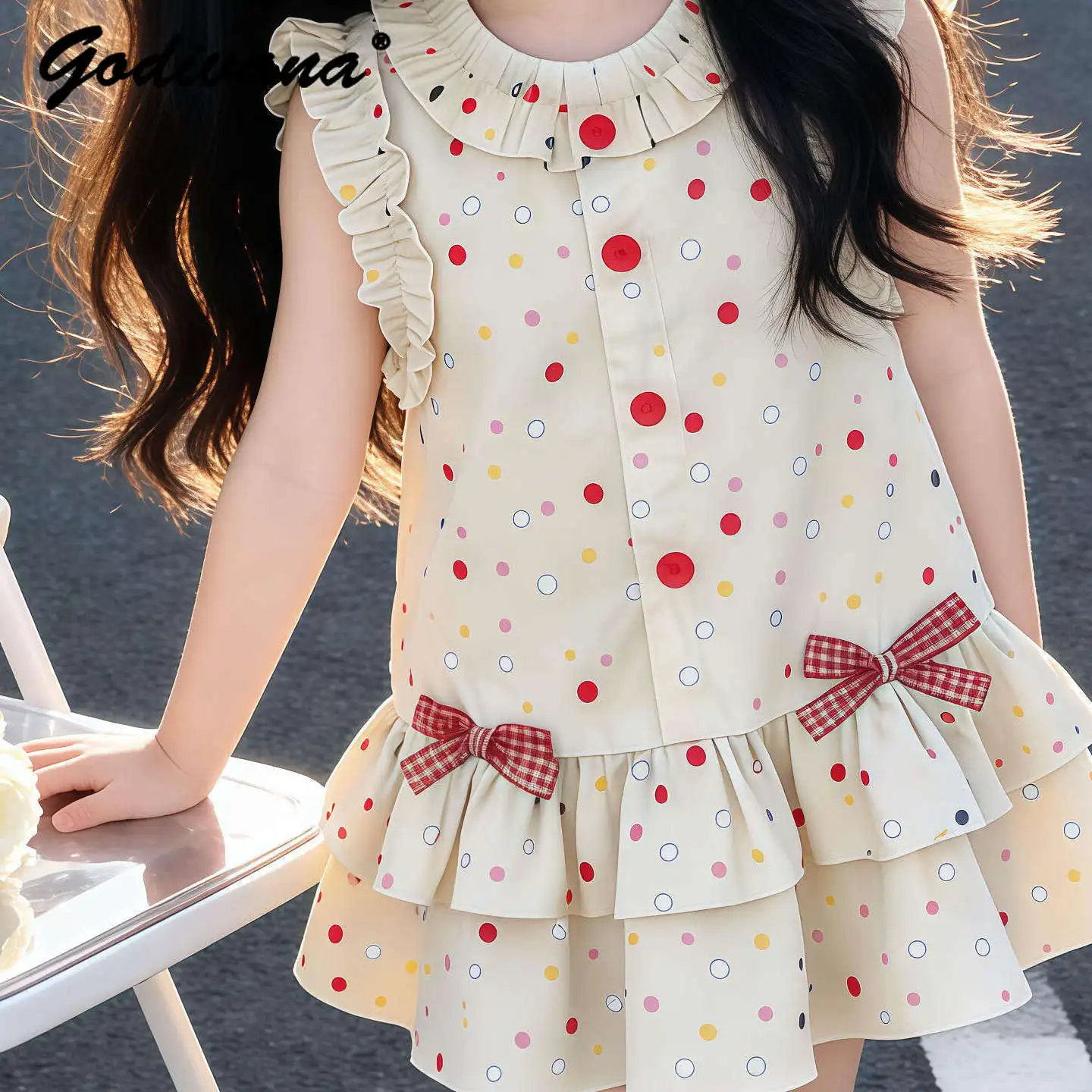 Baby Girls Sweet Polka Dot Dress 2026 Summer New Sleeveless Doll Collar Bow Ruffle Trim Layered Dress Princess Birthday Gown
Baby Girls Sweet Polka Dot Dress 2026 Summer New Sleeveless Doll Collar Bow Ruffle Trim Layered Dress Princess Birthday Gown