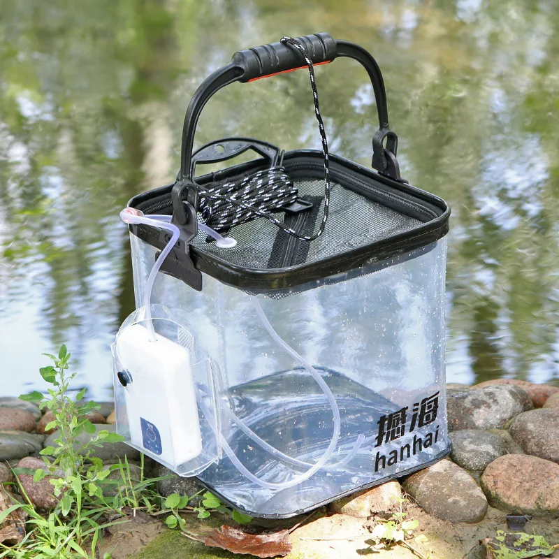 Transparent live fish bucket foldable fishing bucket one-piece molding multi-function stylish appearance outdoor fishing scene
Transparent live fish bucket foldable fishing bucket one-piece molding multi-function stylish appearance outdoor fishing scene