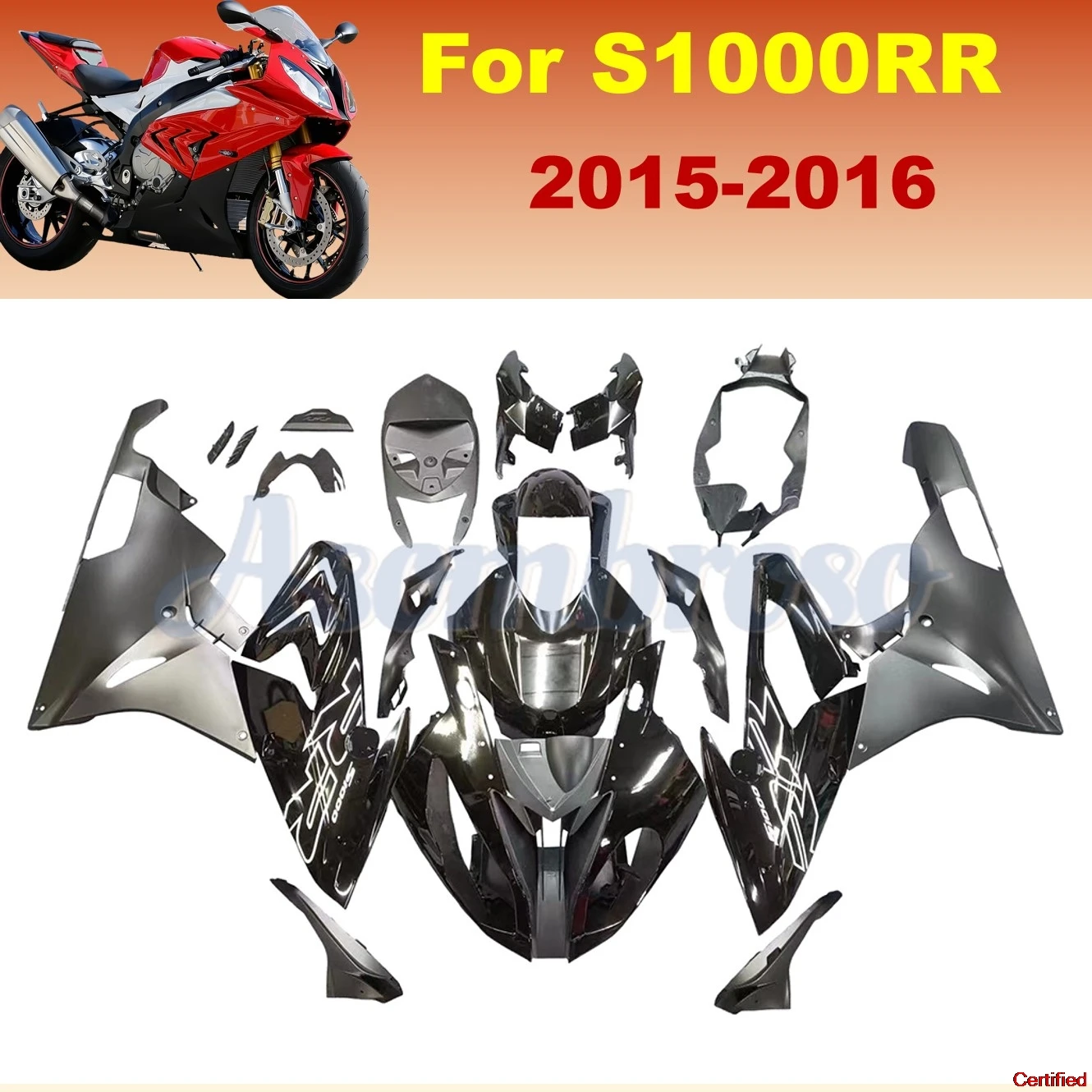 ABS Injection Bodywork Panel Cowling For S1000RR 2015 2016 Glossy black gray Full Fairing kit for BMW s1000 rr 15 16
ABS Injection Bodywork Panel Cowling For S1000RR 2015 2016 Glossy black gray Full Fairing kit for BMW s1000 rr 15 16