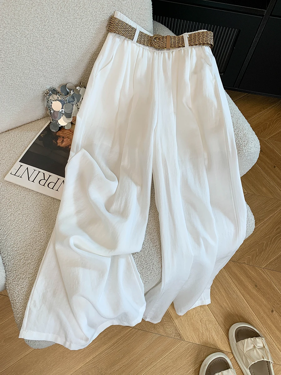 High Waist Loose Fit Summer Thin Cotton Linen Trousers Women's Casual Straight Leg Pants Wide Leg Pants Slimming Effect
High Waist Loose Fit Summer Thin Cotton Linen Trousers Women's Casual Straight Leg Pants Wide Leg Pants Slimming Effect