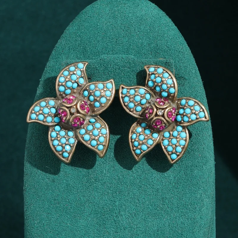 Vintage Turquoise Pink Rhinestone Flower Stud Earrings For Woman Gold Plated Festival Wedding Party Accessories Gift 2026 New
Vintage Turquoise Pink Rhinestone Flower Stud Earrings For Woman Gold Plated Festival Wedding Party Accessories Gift 2026 New