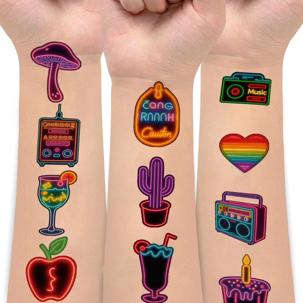 63pcs Temporary Tattoo Retro Stickers Temporary Tattoo Stickers Neon Icons Waterproof Long-lasting Body Stickers For Boys
63pcs Temporary Tattoo Retro Stickers Temporary Tattoo Stickers Neon Icons Waterproof Long-lasting Body Stickers For Boys