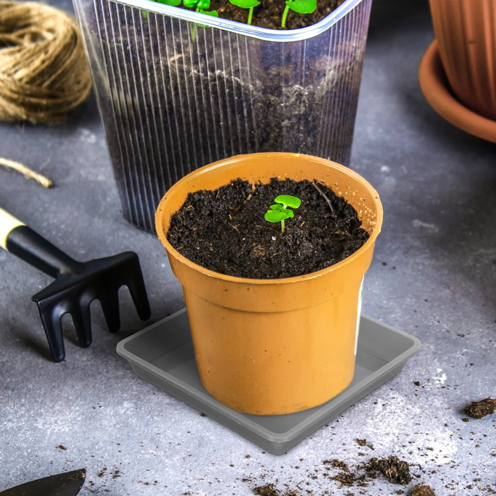 10 Pcs Flowerpot Bases Durable ABS Plant Pot Trays Grey Square Gardening Accessories Water Leakage Prevention Reusable
10 Pcs Flowerpot Bases Durable ABS Plant Pot Trays Grey Square Gardening Accessories Water Leakage Prevention Reusable