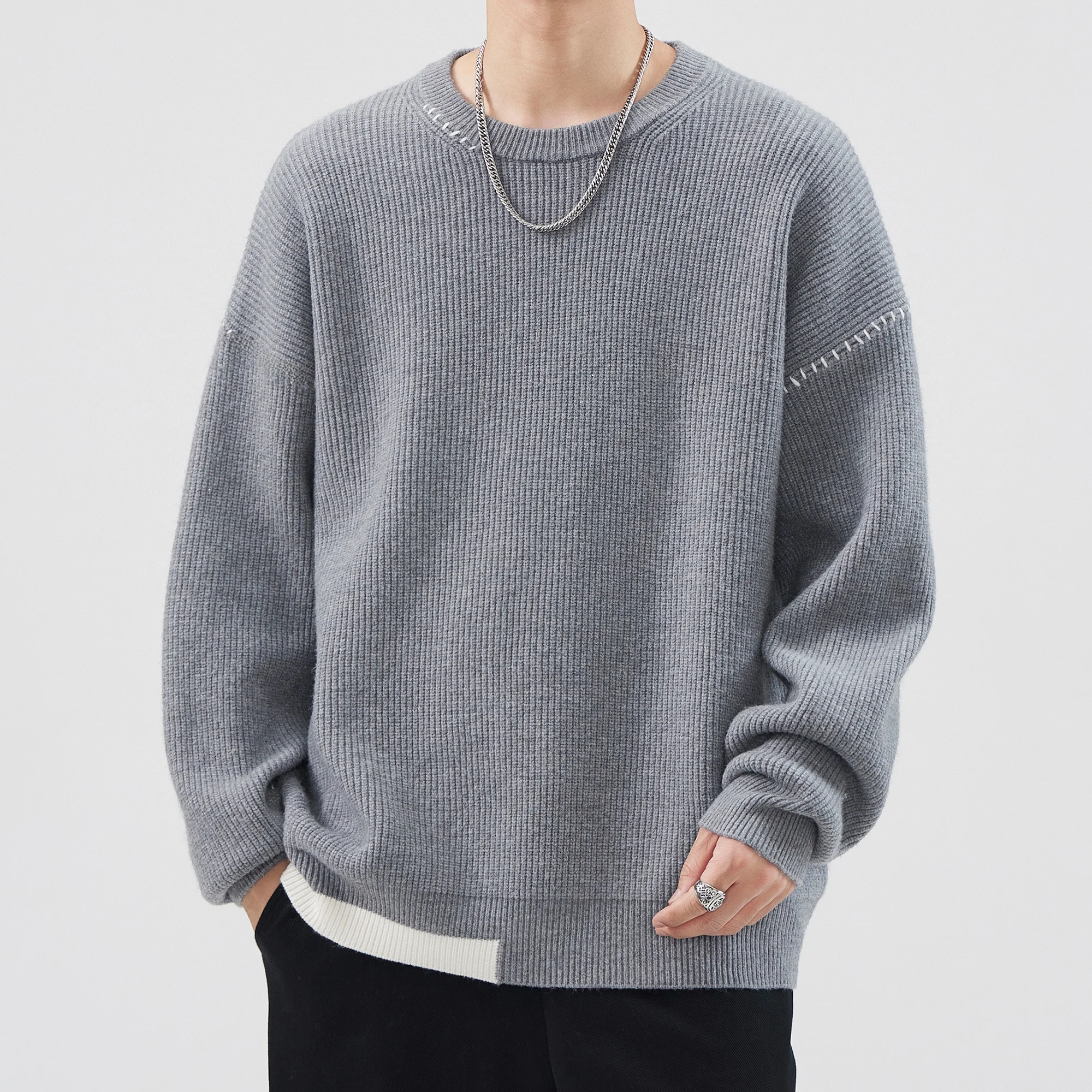 Мужской свитер свободного кроя с круглым вырезом, утепленный, повседневный, с цветными блоками, из полиэстера, с длинными рукавами
Мужской свитер свободного кроя с круглым вырезом, утепленный, повседневный, с цветными блоками, из полиэстера, с длинными рукавами