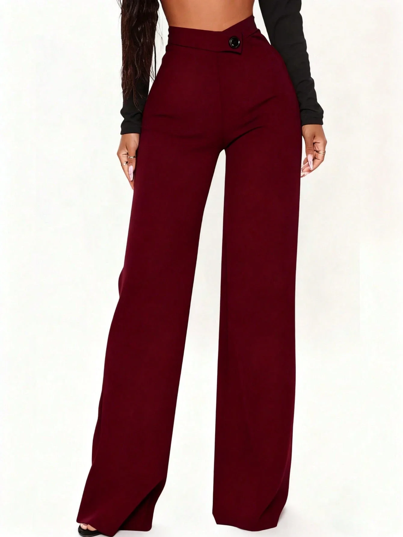 Women's Elegant Wide Leg Pants High Waist Solid Color Casual Office Wear
Women's Elegant Wide Leg Pants High Waist Solid Color Casual Office Wear