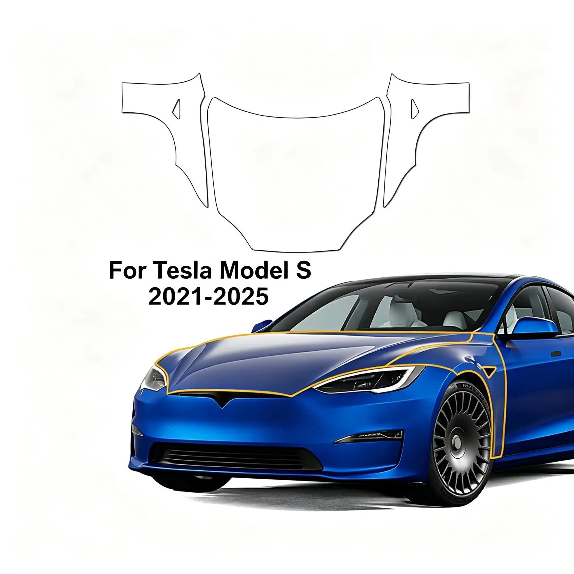 Pre-cut PPF For Tesla Model S 2021-2025 TPU Bumper Hood Clear Paint Protective Film Custom Anti Scratch Self Healing Shield
Pre-cut PPF For Tesla Model S 2021-2025 TPU Bumper Hood Clear Paint Protective Film Custom Anti Scratch Self Healing Shield 