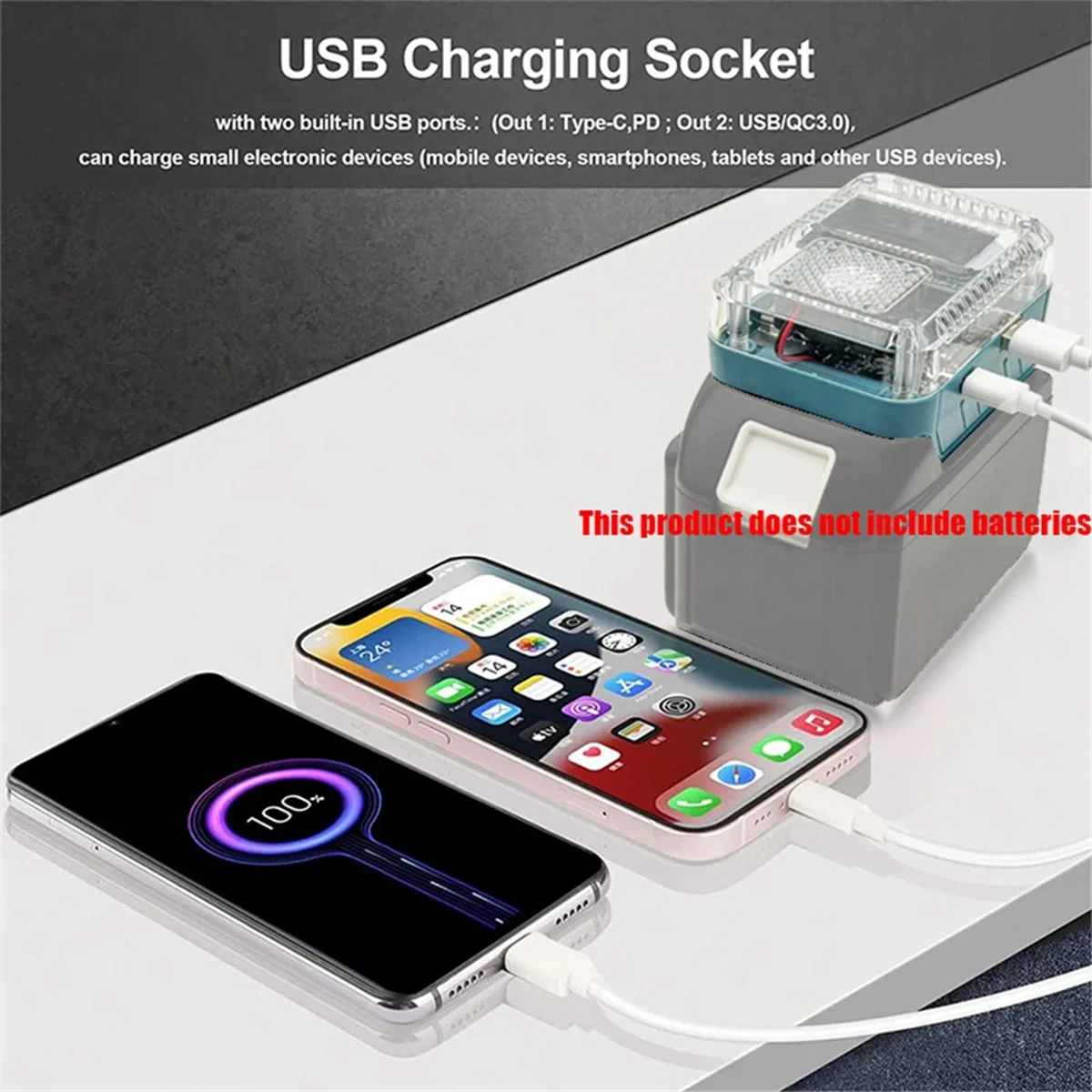 B53CC Digital Display Lithium Battery Adapter Converter for Makita Charger USB Type-C Power Bank 138W
B53CC Digital Display Lithium Battery Adapter Converter for Makita Charger USB Type-C Power Bank 138W