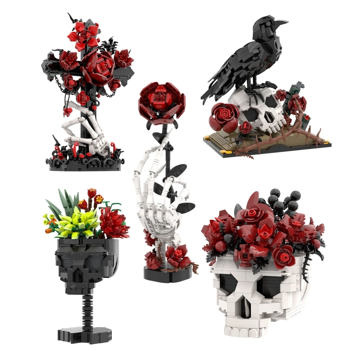 Коллекционная модель-конструктор MOC: Череп вороны с розами, высококачественные детали, сборная модель-игрушка в виде скелета головы с цветами
Коллекционная модель-конструктор MOC: Череп вороны с розами, высококачественные детали, сборная модель-игрушка в виде скелета головы с цветами