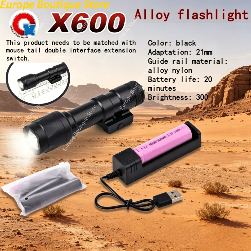 Tactical Metal Flashlight M300 X600 Style Outdoor Lighting Torch For Universal Game Toy Accessories
Tactical Metal Flashlight M300 X600 Style Outdoor Lighting Torch For Universal Game Toy Accessories