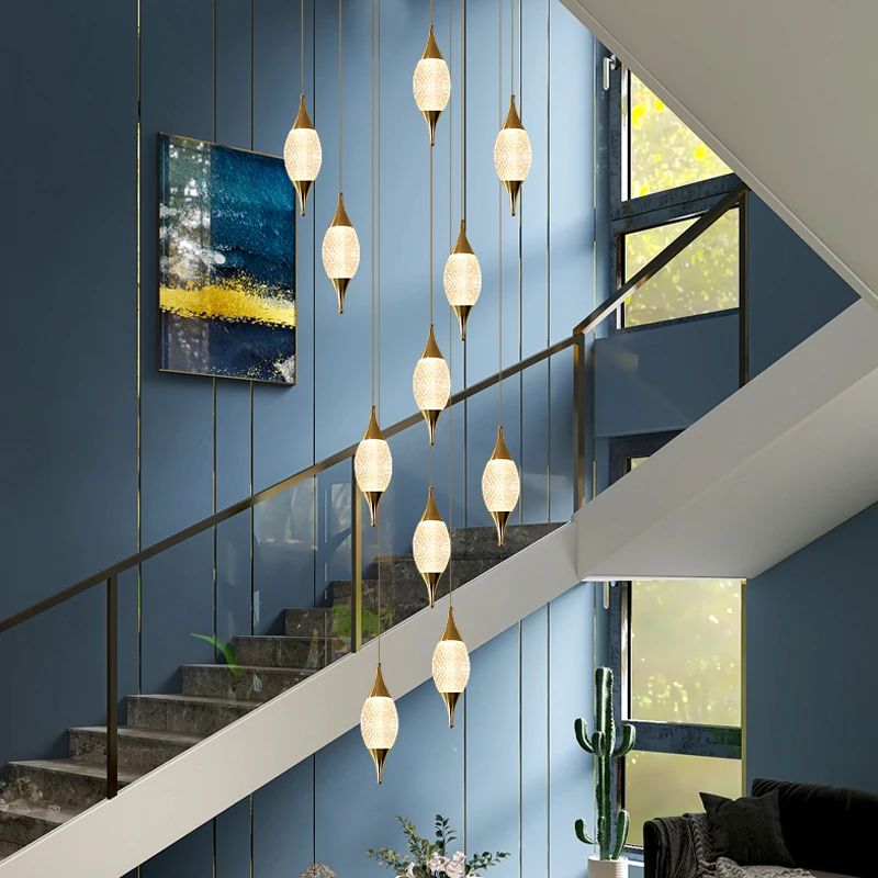 Modern simple staircase chandelier restaurant decoration chandelier hotel corridor hall decorative lamps Nordic villa lighting
Modern simple staircase chandelier restaurant decoration chandelier hotel corridor hall decorative lamps Nordic villa lighting