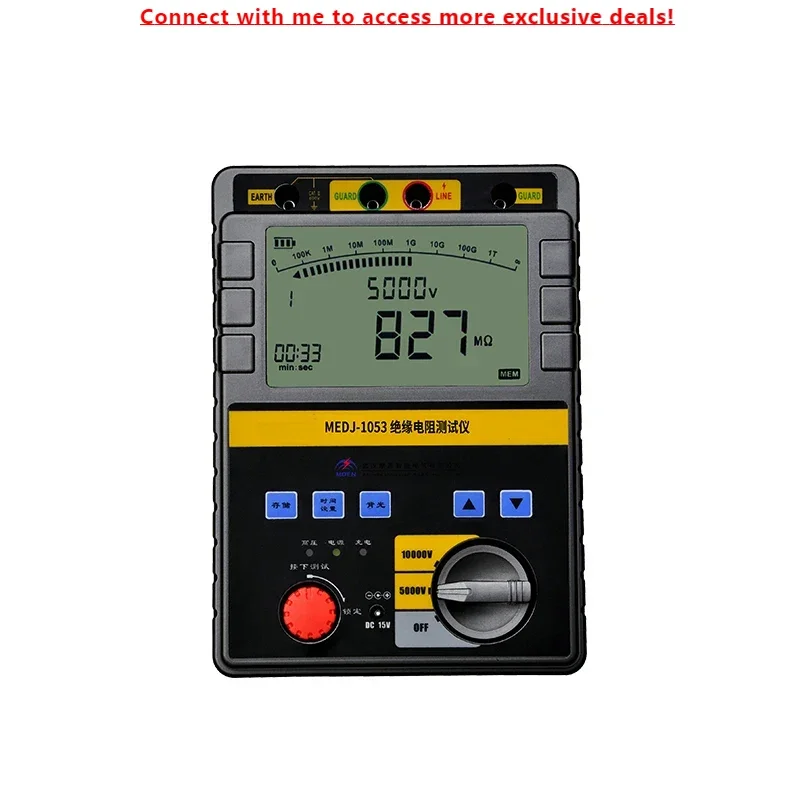 MEDJ-WY1053 Intelligent Digital Insulation Resistance Tester Digital High Voltage 250V 500V 1000V 2000V 2500V Resistance Tester
MEDJ-WY1053 Intelligent Digital Insulation Resistance Tester Digital High Voltage 250V 500V 1000V 2000V 2500V Resistance Tester