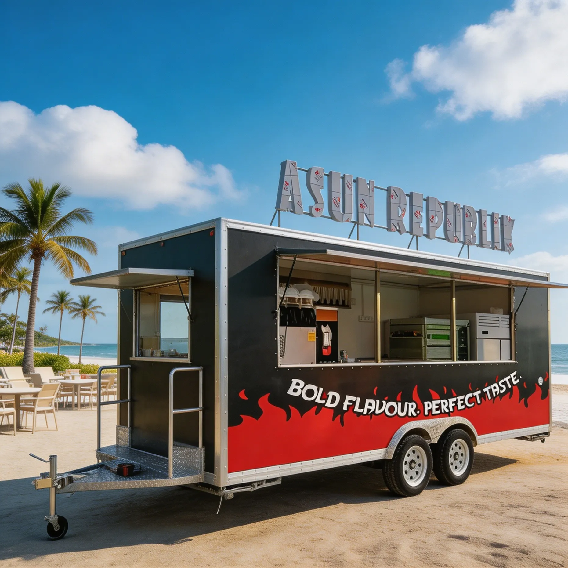 Compact Towable Food Trailer Stainless Steel Interior Mobile Catering Truck with LED Lights And Water Sink for Sale
Compact Towable Food Trailer Stainless Steel Interior Mobile Catering Truck with LED Lights And Water Sink for Sale