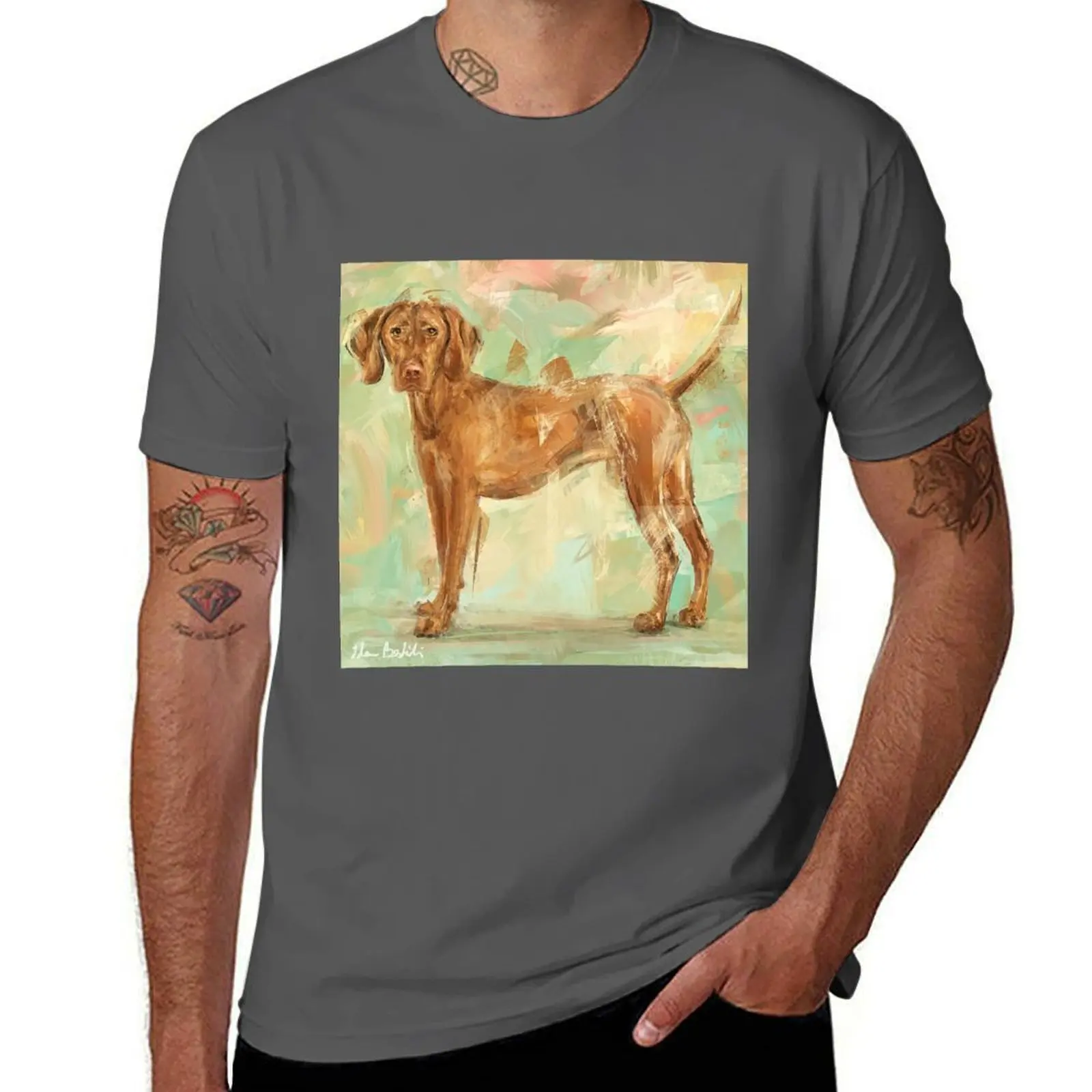 Green Vizsla a of on Grungy Painting Background T-Shirt Quick Dry Light Sports T-Shirt
Green Vizsla a of on Grungy Painting Background T-Shirt Quick Dry Light Sports T-Shirt