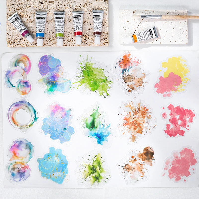 Journal GO 15pcs Hot Silver Watercolor Blended PET Sticker for Collage Junk Journal DIY Decoration Diary Album Art Stationery
Journal GO 15pcs Hot Silver Watercolor Blended PET Sticker for Collage Junk Journal DIY Decoration Diary Album Art Stationery