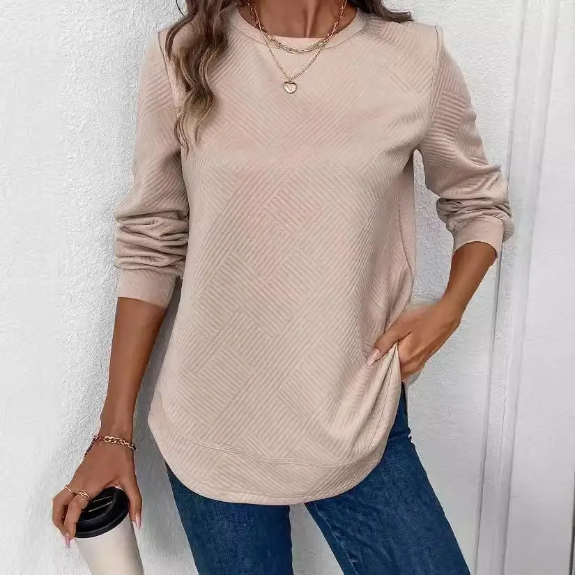 Women's Long Sve T-irt Casual Loose Fit Polyester Fabric Overhead Sle Faionable Autumn Season Ladies' Top
Women's Long Sve T-irt Casual Loose Fit Polyester Fabric Overhead Sle Faionable Autumn Season Ladies' Top