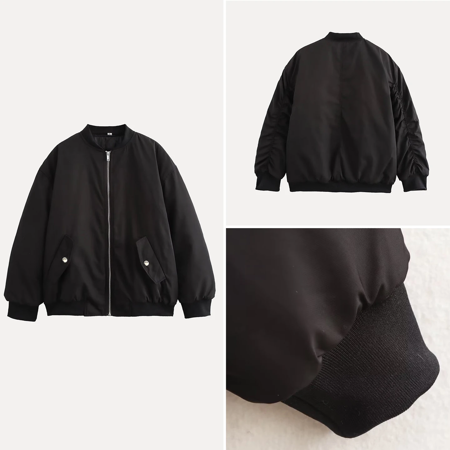 Faionable Wrinkled Loose Zipper Baseball Jaet Women's Autumn New Arrival Personali Temperament Outerwear Cotton Coat
Faionable Wrinkled Loose Zipper Baseball Jaet Women's Autumn New Arrival Personali Temperament Outerwear Cotton Coat