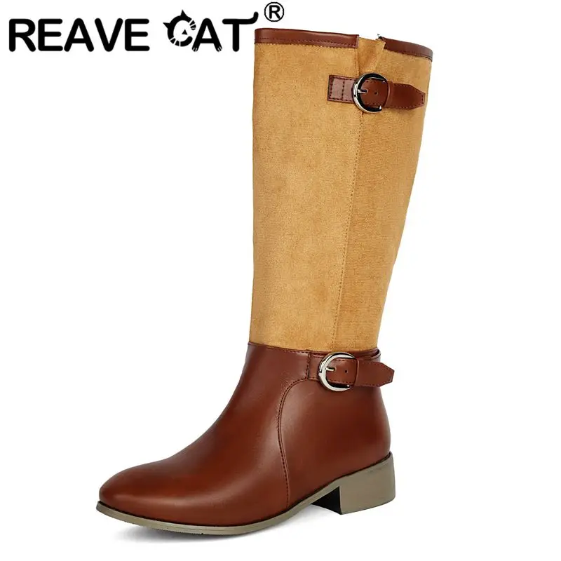 REAVE CAT 2026 Новые разноцветные женские сапоги до колена с круглым носком на среднем каблуке 3 см без шнуровки для отдыха в верховой езды, осенние большие размеры 46-48
REAVE CAT 2026 Новые разноцветные женские сапоги до колена с круглым носком на среднем каблуке 3 см без шнуровки для отдыха в верховой езды, осенние большие размеры 46-48