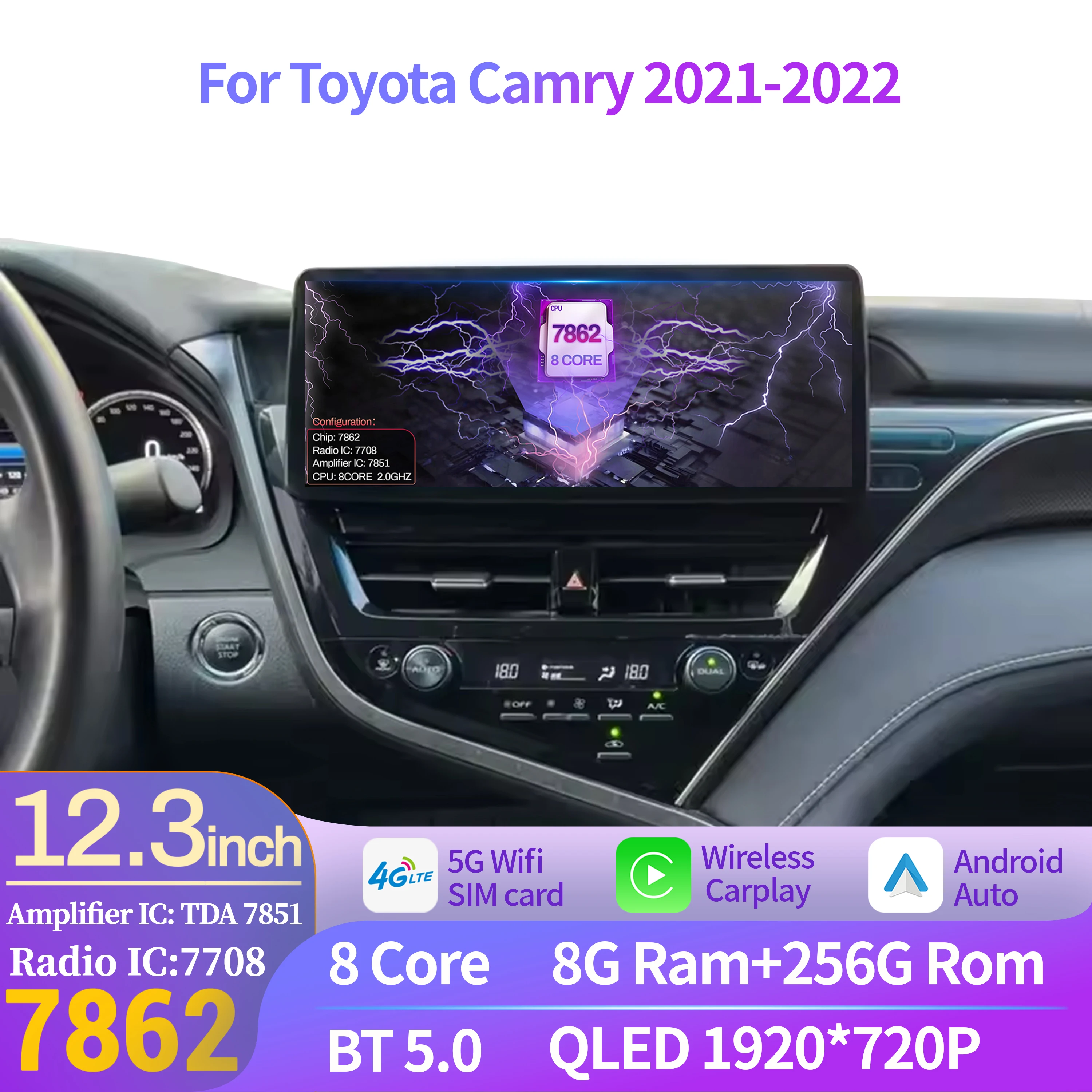 12.3 inch Car Radio Multimedia For Toyota Camry 2021-2022 Android 14 Wireless Bluetooth Carplay 4G GPS Head Unit Screen
12.3 inch Car Radio Multimedia For Toyota Camry 2021-2022 Android 14 Wireless Bluetooth Carplay 4G GPS Head Unit Screen