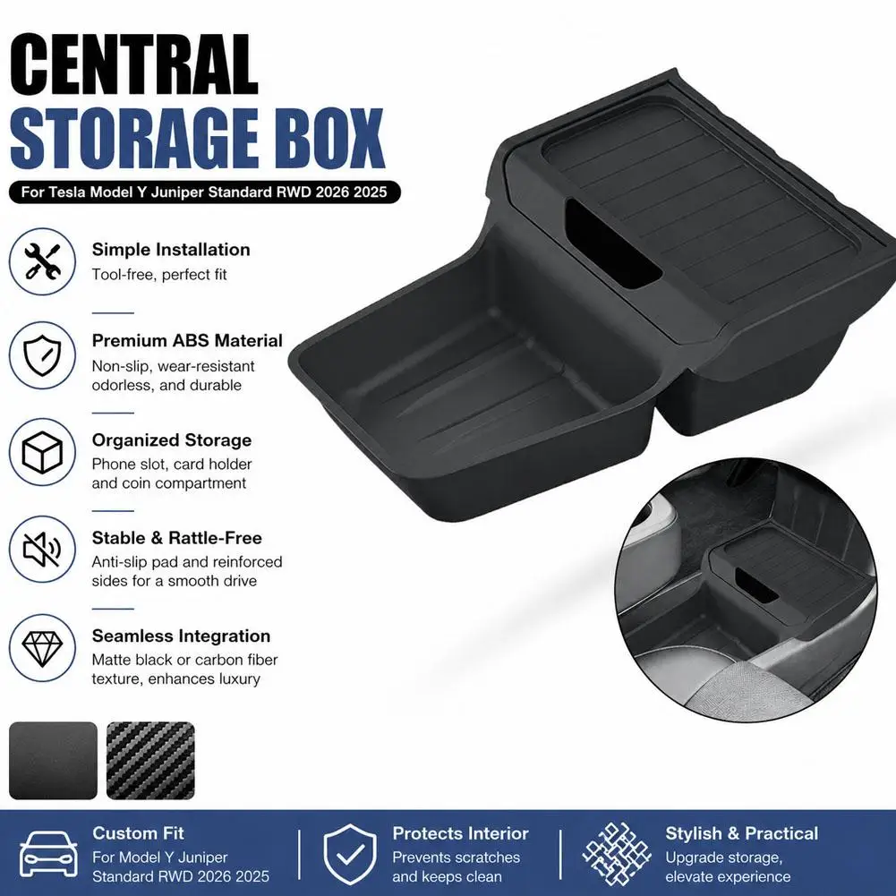 for Tesla MODEL Y Juniper Standard RWD 2026 2025 Center Console Lower Tidying Storage Box Central Tray Organizer Accessories
for Tesla MODEL Y Juniper Standard RWD 2026 2025 Center Console Lower Tidying Storage Box Central Tray Organizer Accessories