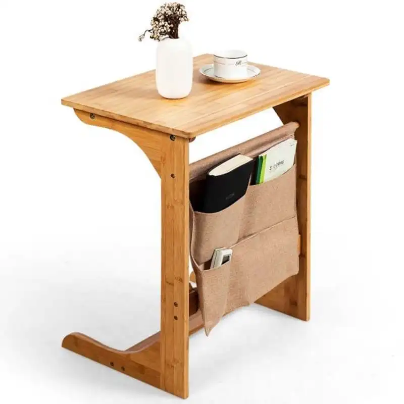 Bamboo Sofa Table End Table Bedside Table with Storage Bag
Bamboo Sofa Table End Table Bedside Table with Storage Bag