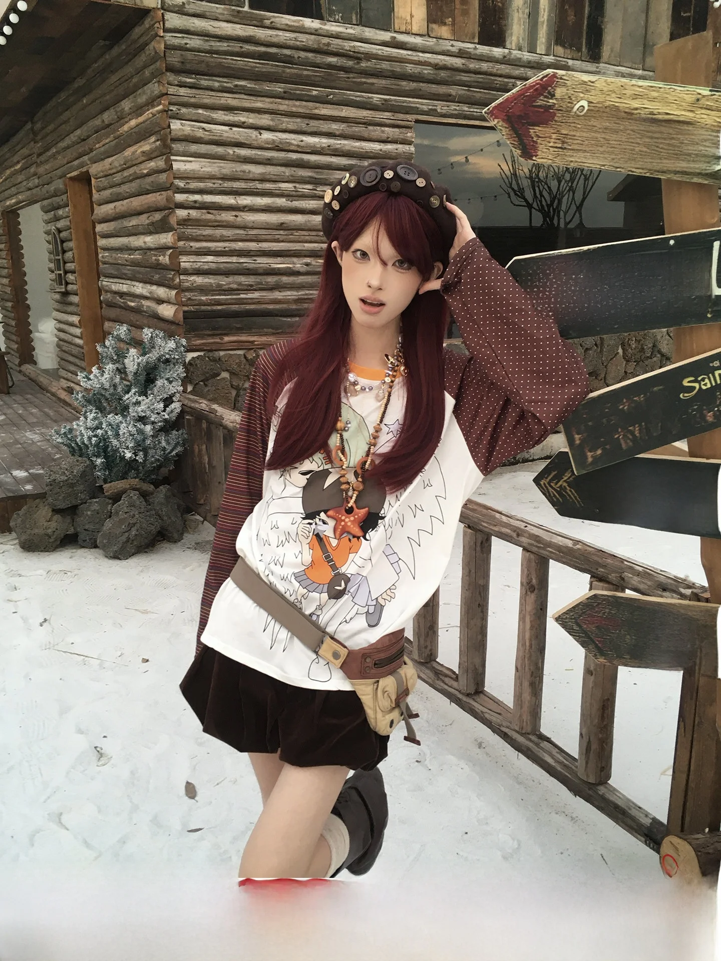 Hand-Dn Print Base irt Women's Inner Wear Polka Dot Top Street Sle Slim Fit Cotton Knitted Long Sve round Ne
Hand-Dn Print Base irt Women's Inner Wear Polka Dot Top Street Sle Slim Fit Cotton Knitted Long Sve round Ne