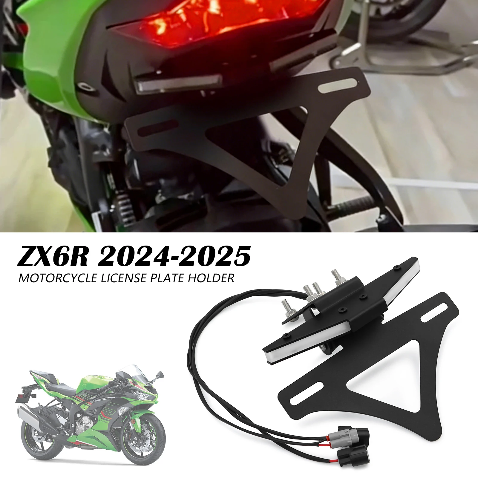 License Plate Holder For KAWASAKI Ninja ZX-6R NINJA ZX 636 ZX6R 2024 2025 Motorcycle Tail Tidy Rear Fender Eliminator LED Light
License Plate Holder For KAWASAKI Ninja ZX-6R NINJA ZX 636 ZX6R 2024 2025 Motorcycle Tail Tidy Rear Fender Eliminator LED Light