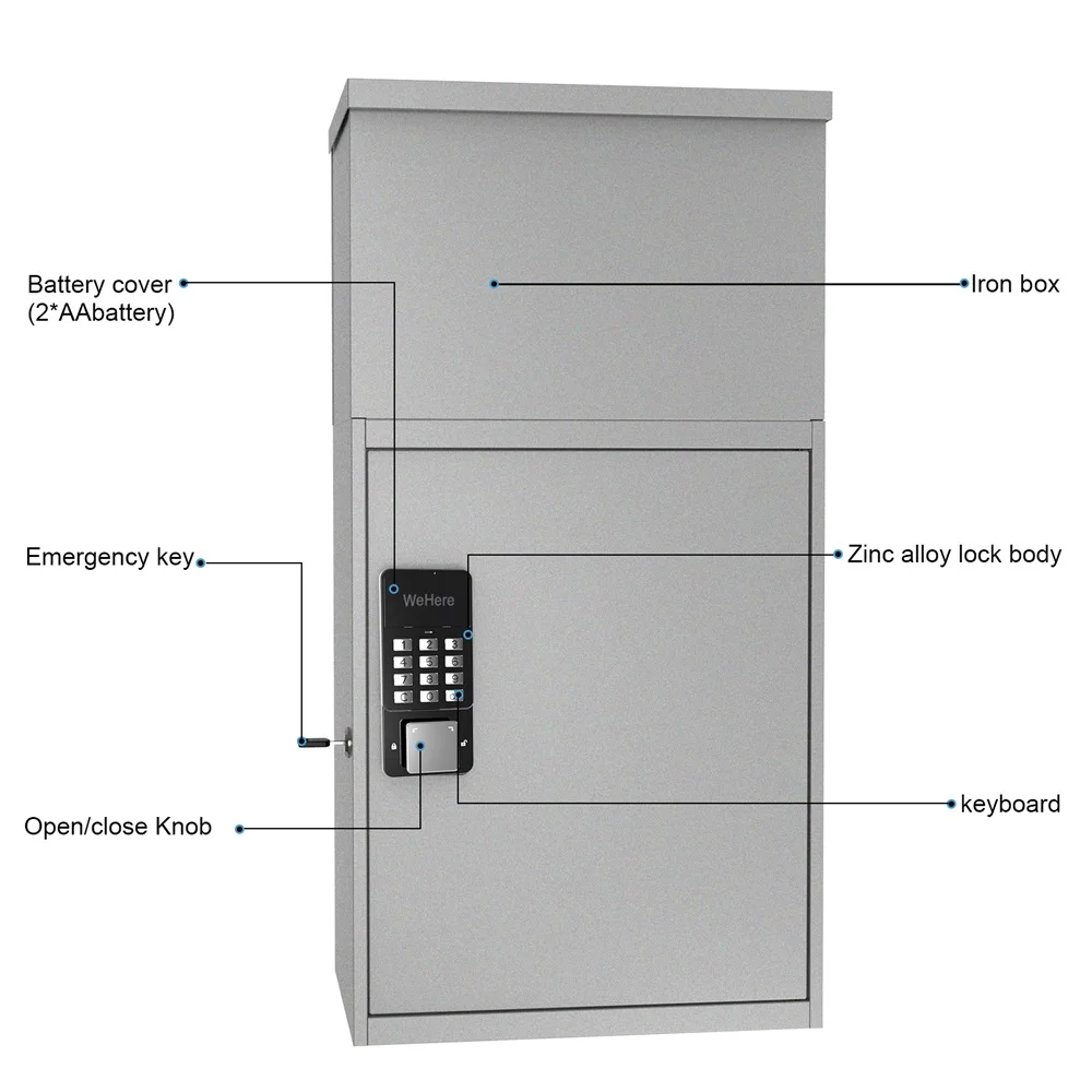 High Security Rustproof Mailbox with Smart Lock Residential Wall Mount Metal Letter Box Parcel Postbox
High Security Rustproof Mailbox with Smart Lock Residential Wall Mount Metal Letter Box Parcel Postbox