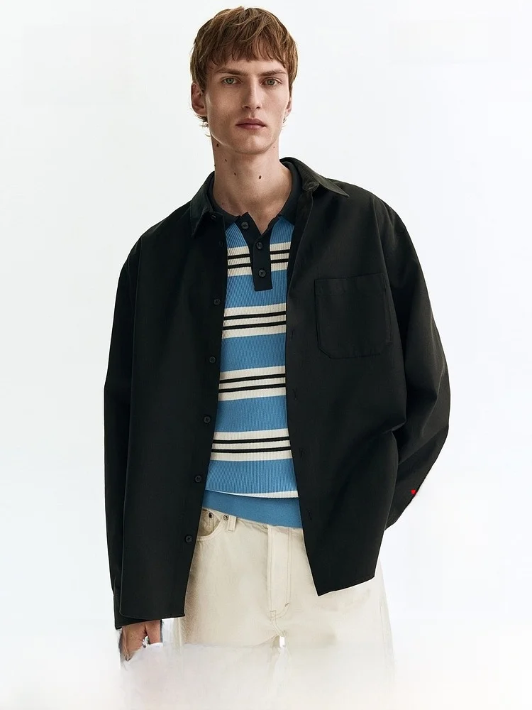 H&M Men's Casual Shirt Summer New Style Standard Fit Long Sleeve Button Pocket Lenzing Modal Cotton Blend Regular Length
H&M Men's Casual Shirt Summer New Style Standard Fit Long Sleeve Button Pocket Lenzing Modal Cotton Blend Regular Length