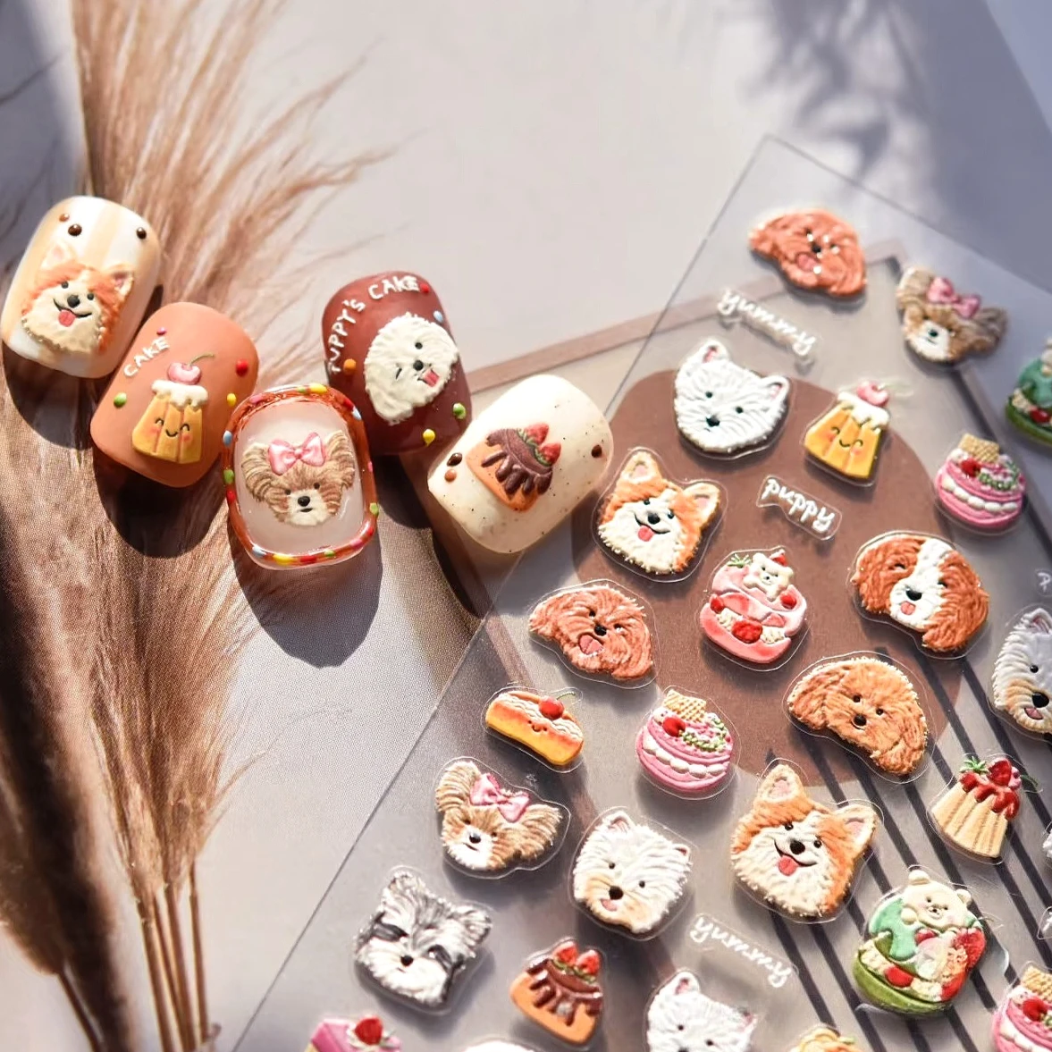 Cute Puppy Cat Lovely Dog Kitten Burger Cake Dessert Sock Bowknot Sweater Persimmon Mushroom Nail Art Sticker DIY Manicure Decal
Cute Puppy Cat Lovely Dog Kitten Burger Cake Dessert Sock Bowknot Sweater Persimmon Mushroom Nail Art Sticker DIY Manicure Decal