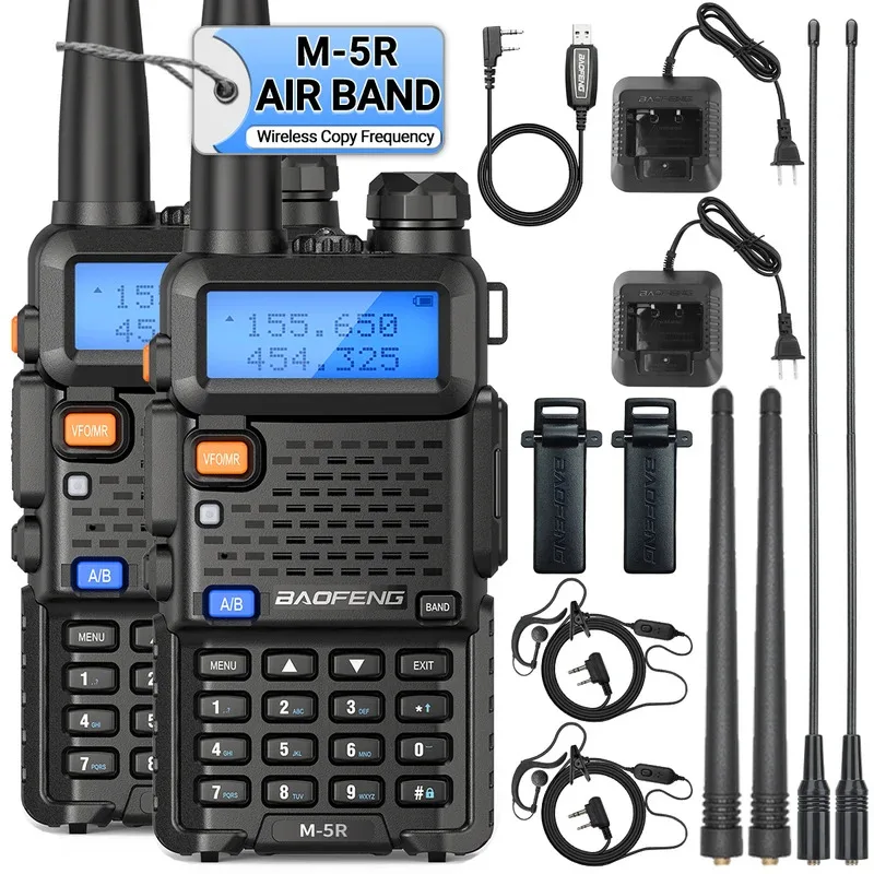 1/2 Baofeng M-5R 8W 5W Air Band Walkie Talkie Wireless Copy Frequency Long Range VHF UHF UV-5R Portable AM Ham Two Way Radio
1/2 Baofeng M-5R 8W 5W Air Band Walkie Talkie Wireless Copy Frequency Long Range VHF UHF UV-5R Portable AM Ham Two Way Radio