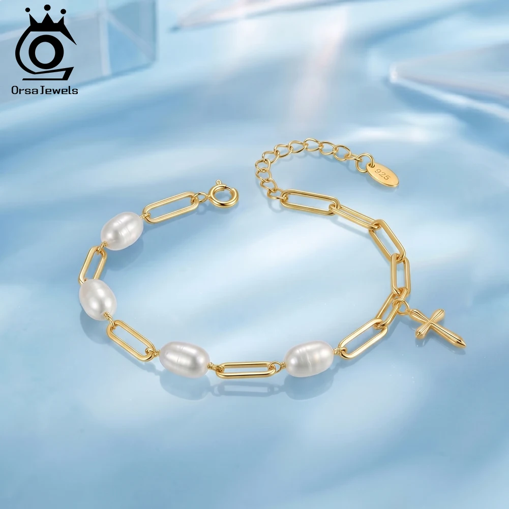 ORSA JEWELS Pearl Paper Clip Link Chain Bracelet for Women 925 Sterling Silver Natural Fine Retro Cross Jewelry GPB53
ORSA JEWELS Pearl Paper Clip Link Chain Bracelet for Women 925 Sterling Silver Natural Fine Retro Cross Jewelry GPB53